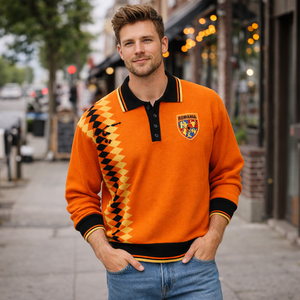 Pull en tricot personnalisé avec logo pour homme, pull décontracté d'hiver, polo de football en tricot pour homme - Product Image 3