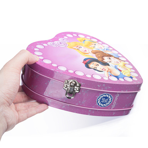 OEM ODM nhà máy Valentine ngày Kẹo hộp thiếc với xử lý tùy chỉnh in ấn sô cô la Kẹo trái tim màu hồng hình dạng Cookie tin - Product Image 2