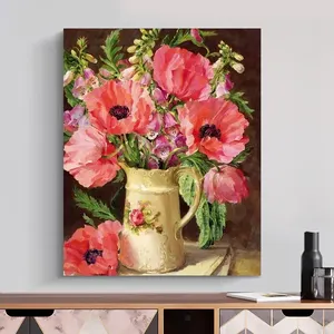 DIY Flower Paint by Numbers Picture Home Decor 3d Print Painting by Numbers Without Frame