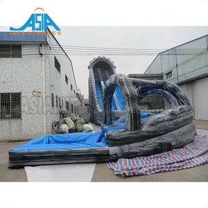 Cao nhất cao giá rẻ <span class=keywords><strong>Inflatable</strong></span> đường cong Twister trượt nước với hồ bơi để bán - Product Image 3