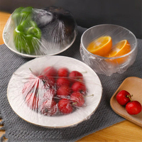 Housse Alimentaire Jetable de Qualité Alimentaire, Sac de Conservation pour Fruits et Légumes, Bols et Tasses, Sac de Maintien au Frais Élastique en Plastique Transparent Minimaliste pour Cuisine