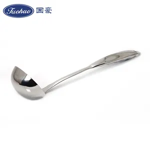 Chinese promotional heavy-weight soup ladle 18/10 stainless steel chinese spoon metal soup ladle