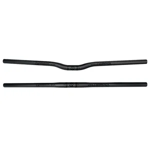 TOSEEK-Guidon droit de vélo noir mat ultraléger, 400-700mm, guidon en carbone, guidon horizontal, 25.4mm