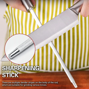 Ensemble de couteaux de chef japonais en acier inoxydable à haute teneur en carbone de 8 pièces avec poignée creuse en métal et support en acrylique en ABS pour restaurants - Product Image 4