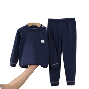 Vêtements thermiques et vêtements d'intérieur pour enfants, automne et hiver, tissu en laine peignée Spandex/Polyester décontracté - Product Image 4