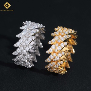 Nouvelle Arrivée Bague Hip Hop pour Homme en Argent Sterling 925, Sertie de Moissanite de Laboratoire en Grappe à Pointes, Bijou de Mode, Bague Diamant - Product Image 1