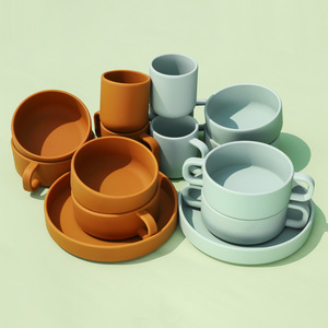 Bol d'assiettes à manger pour enfants, 12 pièces, ensemble de verres, assiettes pour bébé, sans déversement, bol en Silicone pour bébé - Product Image 3