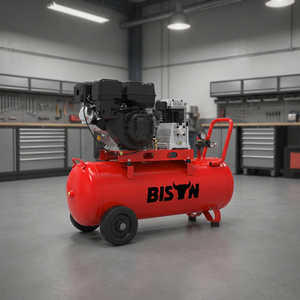 <span class=keywords><strong>Compresseur</strong></span> d'air à essence BISON (CHINE) 100L, 6HP, 5kW, double cylindre, entraînement par courroie, 12cfm, pompe portable à essence - Product Image 1