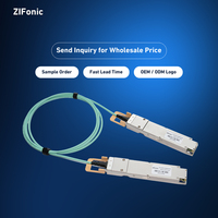 Kabel Optik Aktif ZIFonic 800G OSFP AOC 850nm Multimode 8x100G PAM4 Panjang Kustom Garansi 3 Tahun untuk Rak Pusat Data