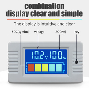 Afficheur LCD numérique 12V <span class=keywords><strong>voltmètre</strong></span> DC SOC testeur pour batteries Lithium et Li-Ion analyseur IC - Product Image 5