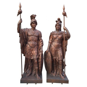 Western ancient Greek large resin warrior sculture giardino in fibra di vetro statue di cavalieri maschili e femminili - Product Image 4