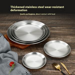 304ステンレス鋼 韓国風バーベキュープレートトレイディスク フルーツディスペンサー＆骨吐きプレート 店舗・パーティー卸売用 - Product Image 6