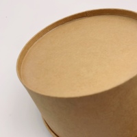 Bol à salade en papier Kraft avec couvercle en plastique, récipient de 500, 750, 1000, 1100, 1300ml, 16oz, 24oz, 32oz, 35oz, 42oz, paquet de 10 pièces