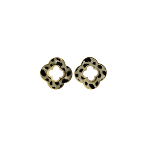 Boucles d'oreilles tendance en acier inoxydable 316L avec placage or PVD, design léopard durable et résistant - Product Image 2