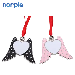 Christmas Festival Decorations Tree Pendant Sublimation Christmas Angel Wings Ornament