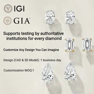 Boucles d'oreilles solitaires en <span class=keywords><strong>diamant</strong></span> créé en laboratoire certifié IGI GIA <span class=keywords><strong>1</strong></span>-<span class=keywords><strong>2</strong></span> carats, en or massif 18k 14k, bijoux fins - Product Image 6