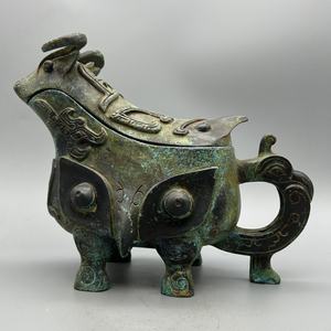 ถ้วยทองเหลืองโบราณรูปแกะหัตถกรรมโบราณภาชนะบรรจุไวน์ที่ทำจากจีนโบราณหล่อนูน3D โบราณ - Product Image 6