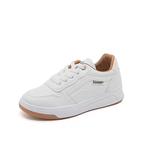 2019 La más nueva moda Mujeres cómodas Blancas Zapatillas de tenis casuales de aumento de altura plana <span class=keywords><strong>Zapatos</strong></span> para niñas - Product Image 1