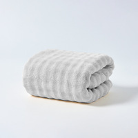 Prise en charge du dropshipping et de l'étiquetage, Ensemble serviette de bain et bonnet de séchage pour cheveux en polaire bulle et polaire corail, Épaissi et super absorbant