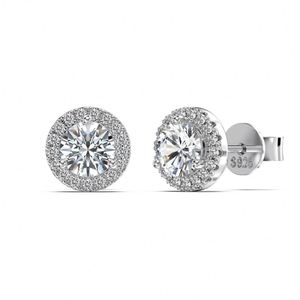Boucles d'oreilles clous Dylam Classic Collection en argent sterling 925 avec pierre de moissanite ronde 5A CZ 0,5 ct D VVS1 pour femme - Product Image 2