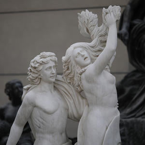 Statues en marbre blanc Apollon et Daphné Figures mythologiques grecques personnalisées Figurine artisanale en pierre gravée de style ange - Product Image 6