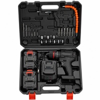 Excellent ensemble de perceuse sans fil 21V sans balais, batterie au lithium, tournevis électrique, kit d'outils électriques, mallette de transport durable