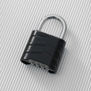 Combination Pad Lock Four Digit Bottom Opening Aluminum Alloy Rectangular Body For Lockers Gym Cabinet Door Security - Product Image 1