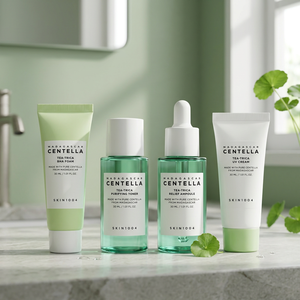 Kit de Voyage Coréen pour Soins de la Peau à la Centella Asiatica et au Thé Trica – Masque Facial BHA Apaisant pour les Pores - Product Image 3