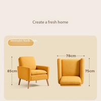 Fauteuil individuel moderne et minimaliste pour salon, chaise rembourrée de style japonais pour petits appartements, chambres et appartements