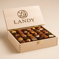 Boîte à chocolat de luxe en bois de pin à 36 compartiments, avec jointure naturelle et fermoir métallique, pour confiseries