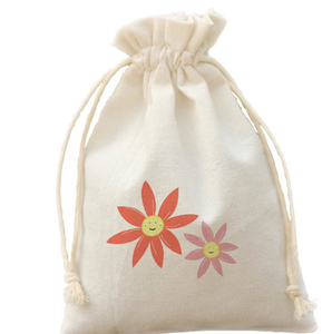 Personalized Organic Cotton <strong>Canvas</strong> <strong>Drawstring</strong> <strong>Bag</strong> with Double <strong>String</strong> Customizable Muslin <strong>Bag</strong> Featuring Letter Pattern - Product Image 5