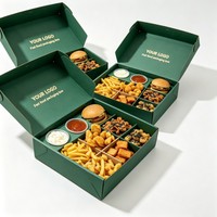 Boîte d'emballage alimentaire personnalisée, boîte en carton ondulé de qualité alimentaire pour poulet frit, hamburgers, plats à emporter, restaurant de restauration rapide