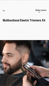 Aparador de Cabelo Elétrico Profissional 6 em 1 Sem Fio Alta Potência Baixo Ruído Recarregável Kit de Cortador de Cabelo de Metal para Barbearia - Product Image 2