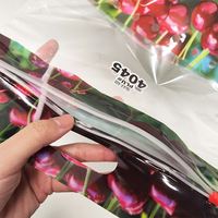 Sacs d'emballage pour fruits/légumes, sacs d'emballage en plastique transparent avec trous d'aération, cerises, cerises, sacs à fermeture éclair personnalisés avec logo
