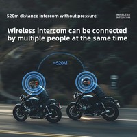 Headset Helm Motor Interkom Ganda 500M - Peredam Kebisingan ENC, Tahan Air IPX5, BT 5.3, Pengisian Daya Tipe-C untuk Berkendara di Luar Ruangan