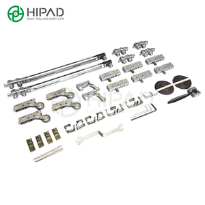 Kit de Herrajes para Puertas Correderas Multipanel 2+1 con Riel Corto Enlazado y Cierre Suave, Solución Integral para Mamparas Interiores de Vidrio y Madera - Product Image 2