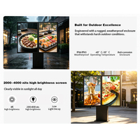 Écran de menu drive-in IP65 simple, double ou triple avec système d'interphone et casque de kiosque pour commandes extérieures