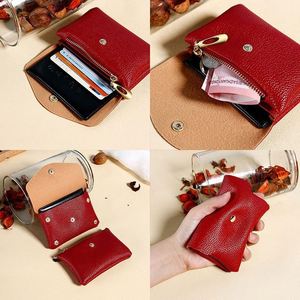 Nouveau porte-cartes d'identité personnalisé en cuir PU miniature avec porte-monnaie souple en cuir pour femmes à double compartiment pour billets et cartes de crédit - Product Image 2