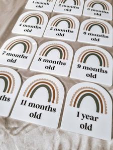 Signe d'annonce de naissance acrylique bébé jalon <span class=keywords><strong>arc</strong></span>-<span class=keywords><strong>en</strong></span>-<span class=keywords><strong>ciel</strong></span> bébé Photo accessoires acrylique jalon disques - Product Image 2