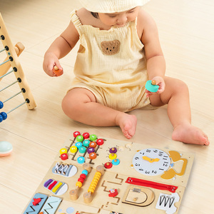 Commercio all'ingrosso multifunzione a parete occupato bordo orologio musica apprendimento sensoriale aiuti didattici Montessori giocattoli educativi per bambini - Product Image 4