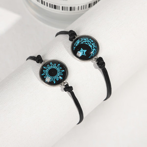 Fashion Retro Sun and Moon <strong>Bracelet</strong> Ins High-<strong>Aesthetic</strong> Couple Braided <strong>Bracelet</strong> - Product Image 1
