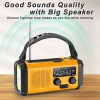 Radio de Emergencia de Manivela de 20000mAh con Linterna SOS, 3 Métodos de Carga (Radio FM AM WB NOAA Internet) - Banco de Energía de Plástico
