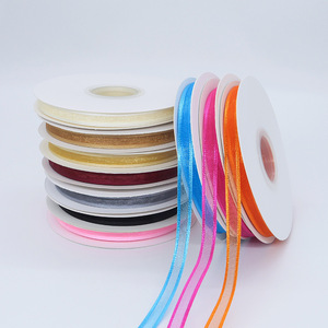 FangZHI 1Cm Wide Edge Mesh Ribbon Solid Color Nylon Organza Ribbons For Hair Accessory Diy Decoration Bouquet Crafting - Product Image 3
