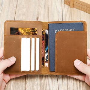 กระเป๋าสตางค์หนังแท้สำหรับผู้ชายระดับไฮเอนด์ ป้องกันการโจรกรรมข้อมูล RFID ดีไซน์ Crazy Horse แบบไม่ต้องใช้ซิป ใช้งานได้หลากหลาย สำหรับใส่บัตร - Product Image 5