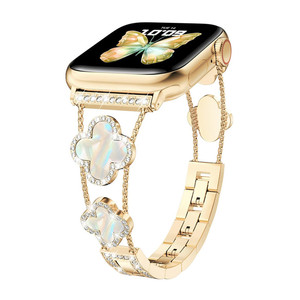 Bracelet rond brillant en métal avec strass pour <span class=keywords><strong>femme</strong></span>, bracelet pour montre <span class=keywords><strong>Apple</strong></span> - Product Image 3