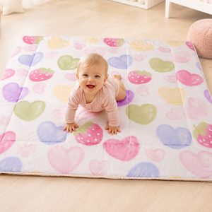Alfombra de juego acolchada de algodón personalizada para bebés, gruesa, suave, portátil y plegable, para gatear y tiempo boca abajo, fabricante de alfombras infantiles. - Product Image 1