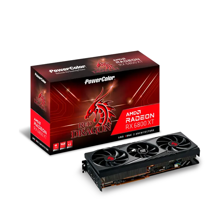 Brand New PowerColor RX 6800XT Red Dragon 16GBD6-3DHROC High End Graphics Card For Desktop Gaming Radeon AMD RX6800 XT