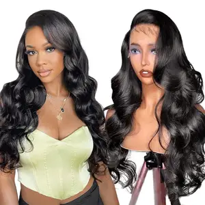 JP Body Wave Raw Brazilian Virgin Human Hair 360 Transparent Lace Frontal Wig HD Full Lace Front Wig Human Hair For Black Women