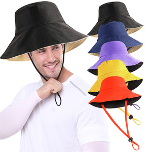 Sombrero de playa de ala ancha, plegable, unisex, protección UV, sombrero de pescador de malla transpirable, gorra deportiva de color sólido para adultos - Product Image 1