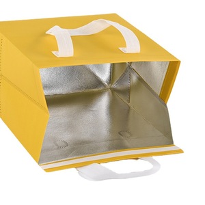 Bolsa Ecológica para Llevar Comida, con Logotipo Personalizado, Aislada, Reciclable, de Tela No Tejida, con Compartimento para Sándwiches y Pan, Negra, para Entrega de Alimentos - Product Image 6